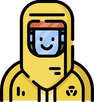 A cartoon man wearing a yellow suit and a mask vector