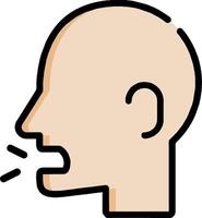 A bald man's head with a mouth open vector