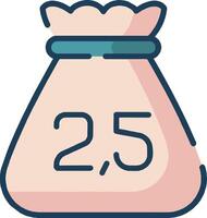A bag with the number 25 in it vector
