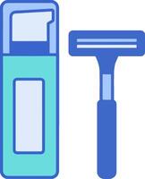 A razor and a bottle of shaving cream vector