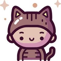 A cartoon cat with a hat on vector
