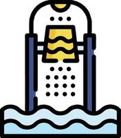 A swimming pool with a diving board vector