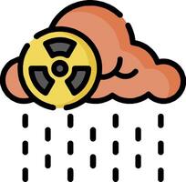 A cloud with a radioactive symbol on it vector
