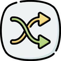 A cartoon arrow pointing to the left and right vector
