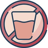 A no alcohol sign in a glass vector