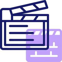 A movie clapper and a movie reel icon vector