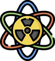 An image of a nuclear symbol with a colorful background vector