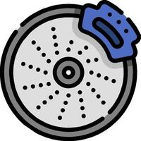 A blue and black circular object with a blue handle vector