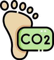 Footprint with co2 and a green sign vector