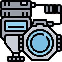 A camera and a lens icon vector