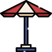 An umbrella with a red and white stripe vector