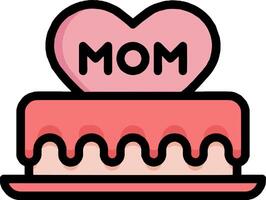 A cake with the word mom on it vector