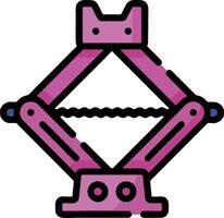 A pink robot with a chain attached to it vector