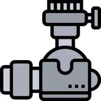 A black and white illustration of a camera vector