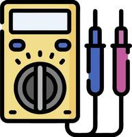 An electrical device with two wires connected to it vector