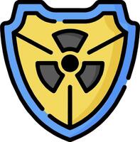 Shield icon with radiation symbol vector
