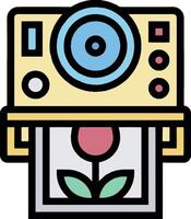 A camera with a flower in it vector