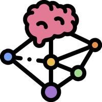 A brain with a bunch of different colored dots vector