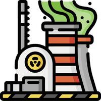 An illustration of a factory with smoke coming out of the chimney vector
