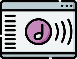 A music icon with a sound wave coming out of it vector
