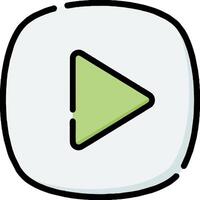 A green play button icon on a white background vector