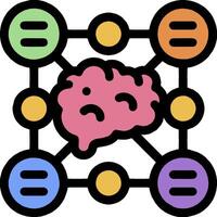 A brain surrounded by different colored circles vector