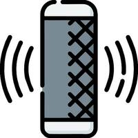 A phone with a cord around it and a speaker vector