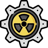 A gear wheel with a radioactive symbol on it vector
