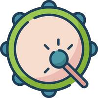 A drum with a stick and a light bulb vector