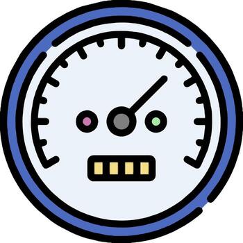 A speedometer with a face on it vector