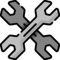A wrench icon with two crossed wrenches vector
