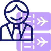 A man with a tie and a business card icon vector