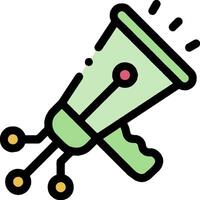 A green megaphone with a red dot on it vector