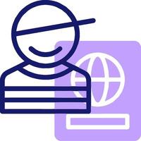 A person with a hat and a globe icon vector