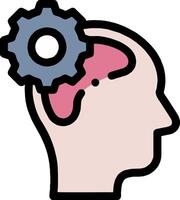 A person's head with a gear in the middle vector