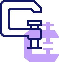 A blue and purple icon of a wrench vector
