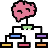 A brain with colored blocks on it vector