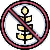 A no wheat sign with a wheat plant in the middle vector