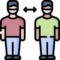 Two men wearing masks and one with a mask vector