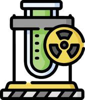 A laboratory with a radioactive symbol on top vector