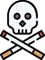 A skull and crossed cigarettes icon vector