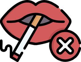 A red lips with a cigarette and a cross vector
