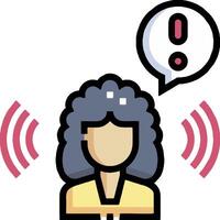 An icon of a woman with a speech bubble vector