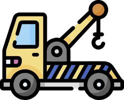 A cartoon truck with a crane on it vector