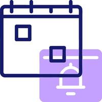 A calendar icon with a phone and a computer vector