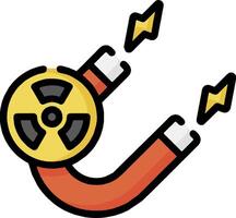 A cartoon nuclear reactor with a yellow and orange cord vector