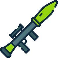A weapon icon with a green and black color vector