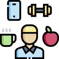 A man with a cup of coffee, a phone and a cup of tea vector