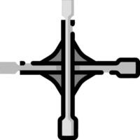 A cross with four lines on it vector
