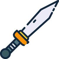 A knife with a long handle on a white background vector